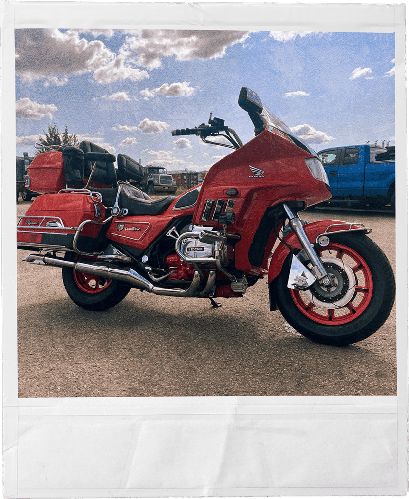 Twisting Steel Edmonton Motorcycle Repair Honda Polaroid